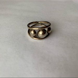 Vintage sterling silver bead ring